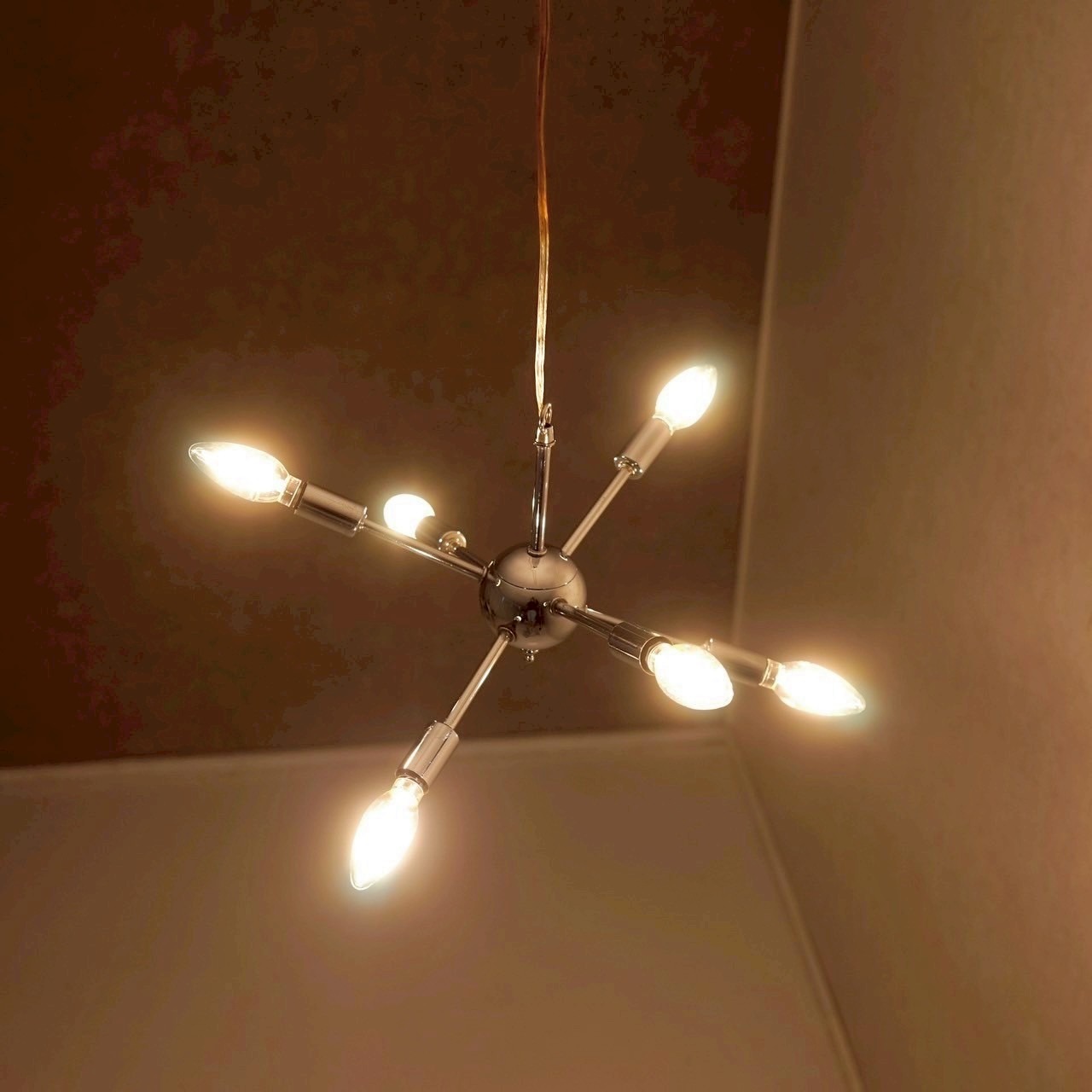 スプートニク 照明 ペンダントライト 6灯 ダイニング照明 シルバー ミッドセンチュリー インダストリアル