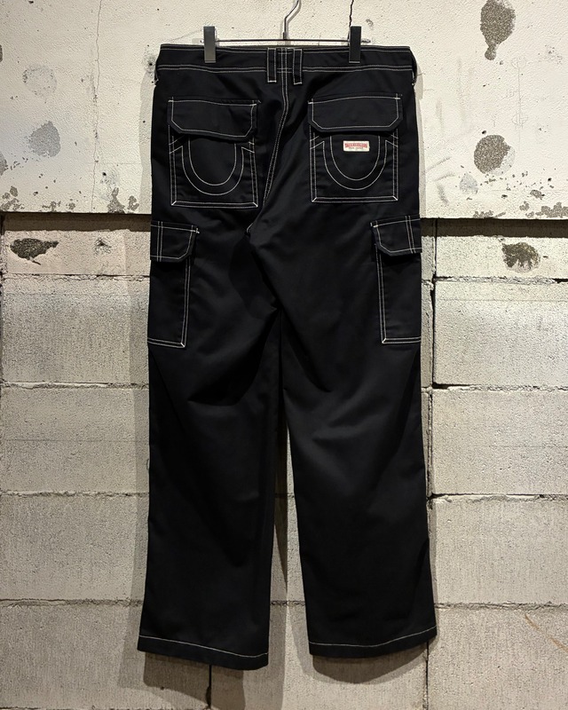 【Caka otto】“TRUE RELIGION” White Logo Stitch Cargo Pants
