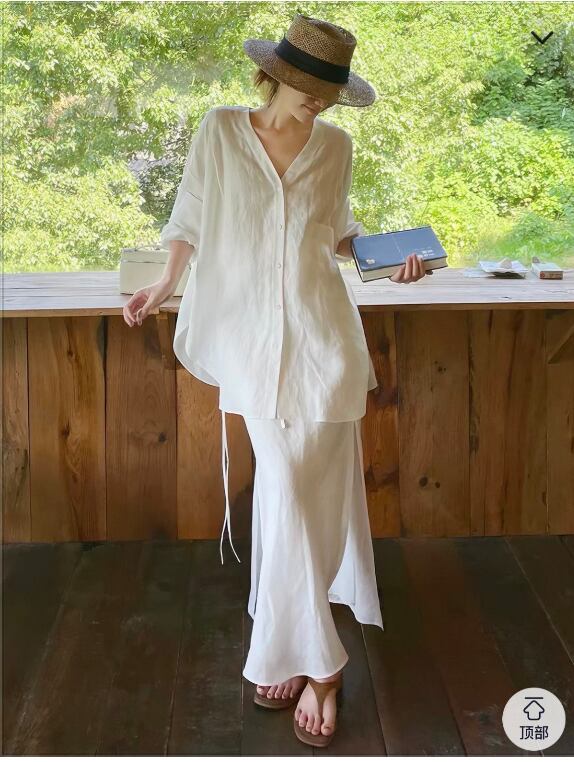 リラックスシャツ&スカート セットアップ