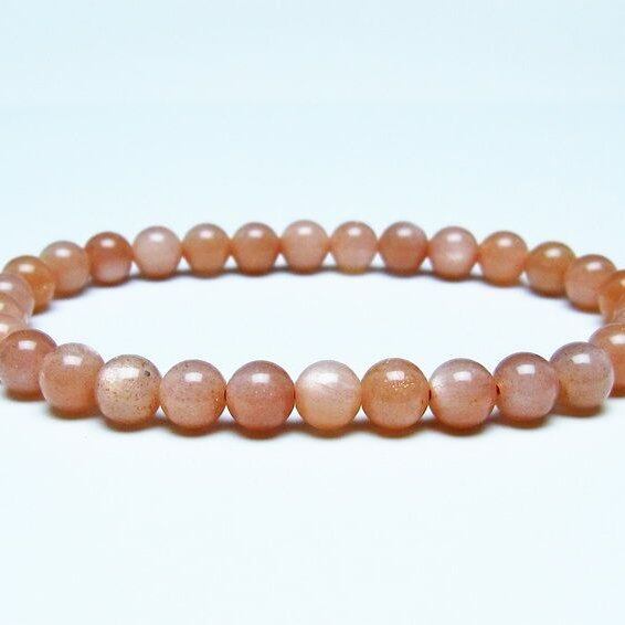オレンジムーンストーン ブレスレット 6mm 一点物 メール便可 [M便 1/10] 111-48546