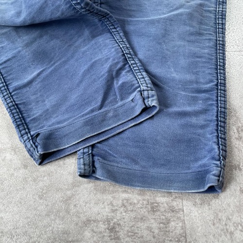 60s-フレンチワーク モールスキン ブルー パンツ W36 詳細写真4