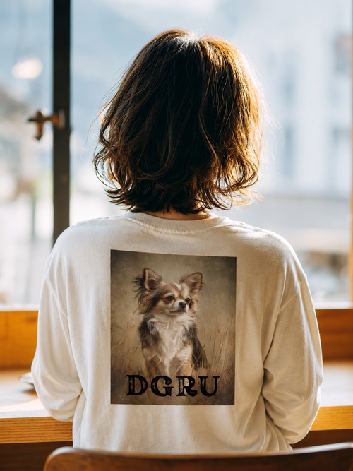 チワワ　バックプリント　ロングスリーブTシャツ