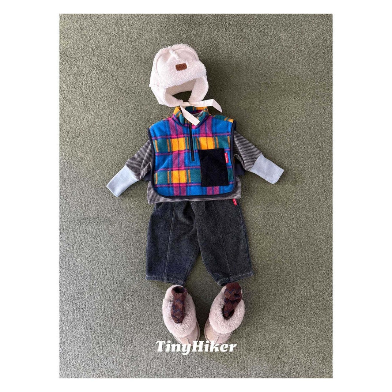 【取寄】Tiny Hiker チェックベスト｜冬服｜韓国子供服