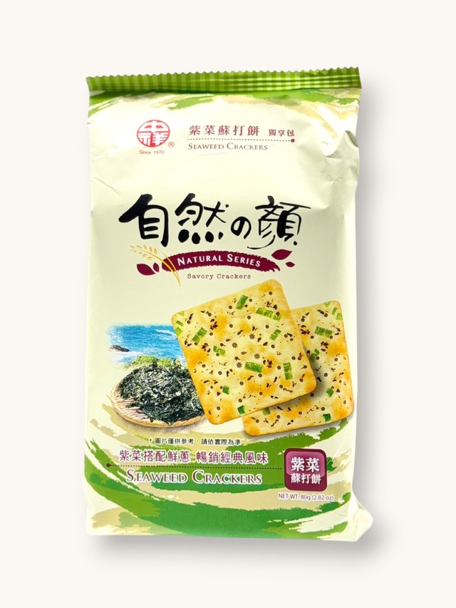 自然の顔　葱クラッカーオリジナル海苔味（海苔蔬菜蘇打餅）80g