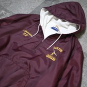 burgundy half zip nylon foodie