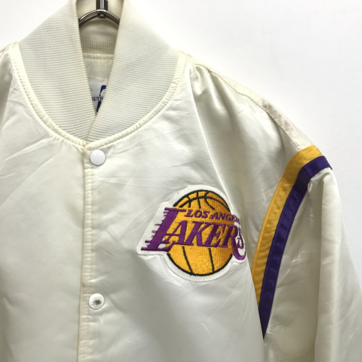 90s vintage NBA LAKERS 襟付きスタジャン スナップボタン - アウター