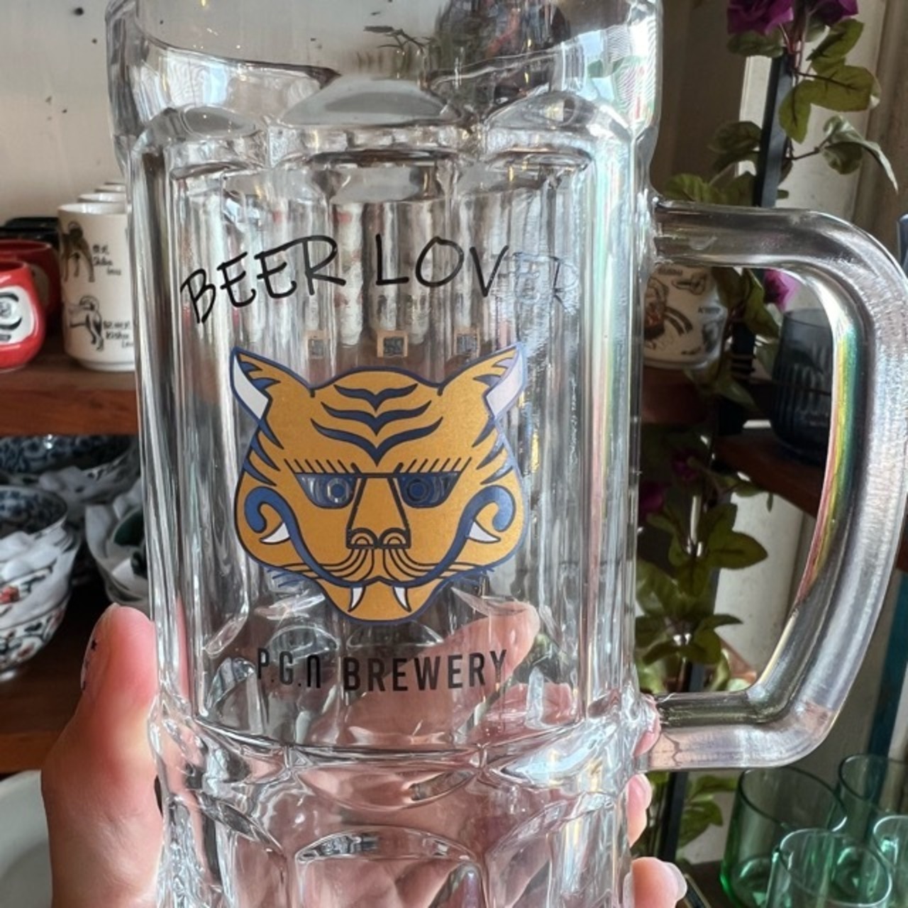 BEER LOVER mug  yellow tiger / ビアーラバーマグ ビアマグ マグカップ ジョッキ ビール ハイボール お酒 グラス 虎 アニマル ギフト プレゼント