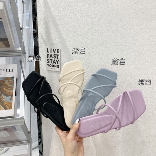 サマーサンダルレッドミュール 靴 シューズ 夏物 クレセントシティ26464229474