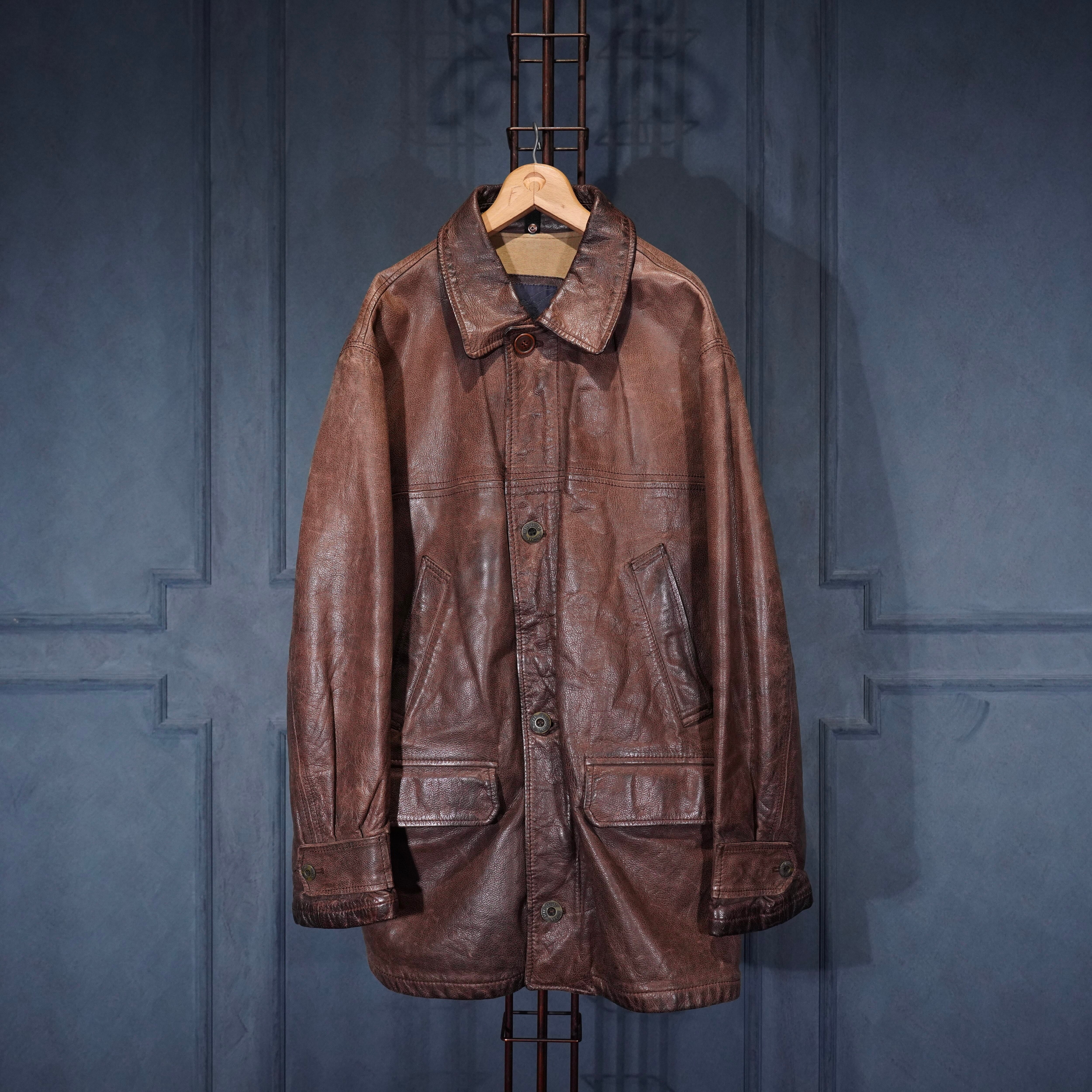 EU VINTAGE HENRY COTTON'S LEATHER COVERALL JACKET/ヨーロッパ古着