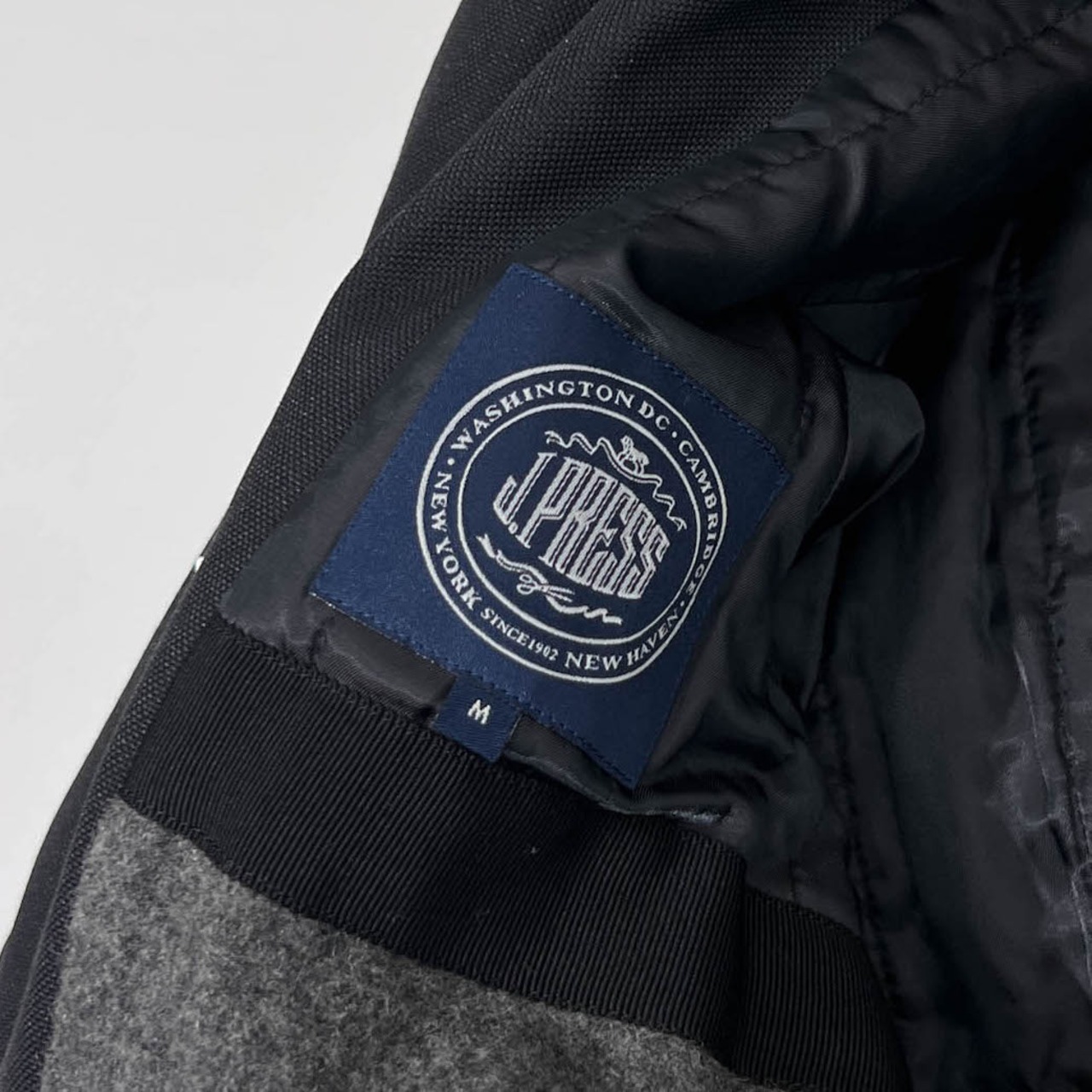 J.PRESS ジェイプレス ボア付き 裏アンゴラ混 ロング チェスターコート M/ブラック/比翼