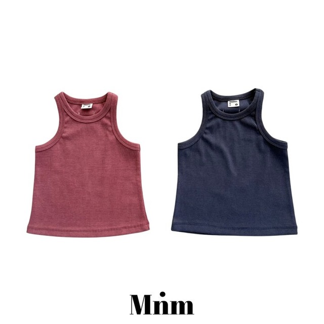 【取寄】minimal｜pigment ribbed sleeveless｜ピグメントリブノースリーブ｜S-JM｜kids&jr｜26 summer