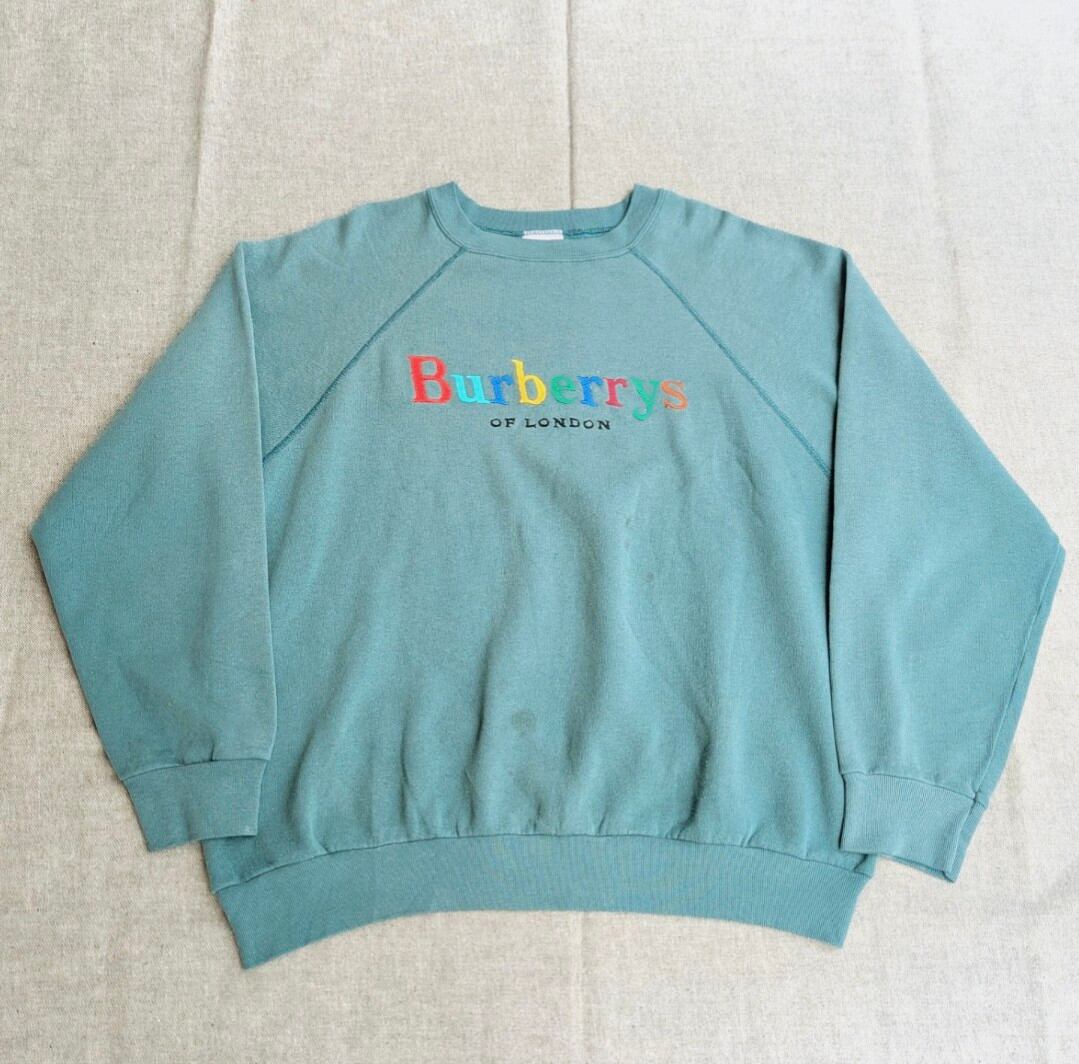 90s burberry 刺繍 logo sweat shirt 小岩店