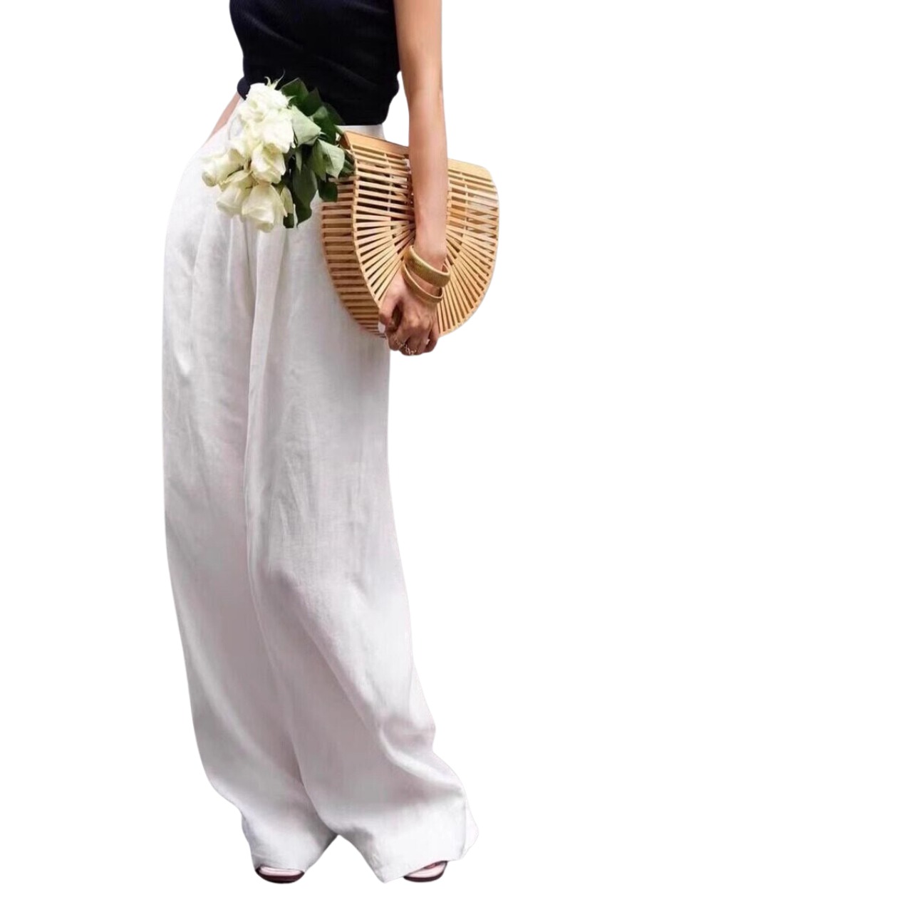 フロントタック ワイド フルレングス パンツ 　全2色　 00067