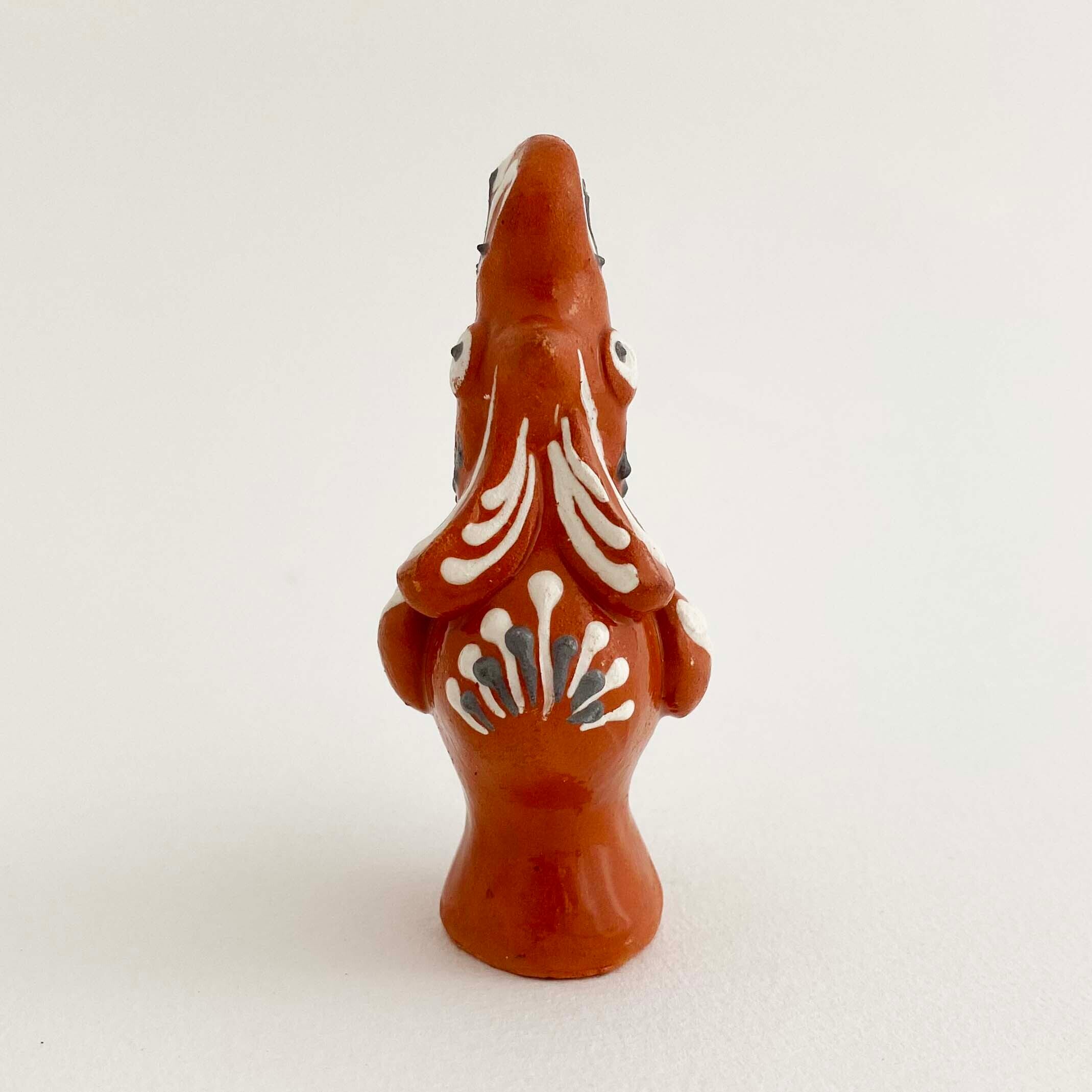 ウクライナ産 オピシュニャ土人形(ニワトリ赤茶色)