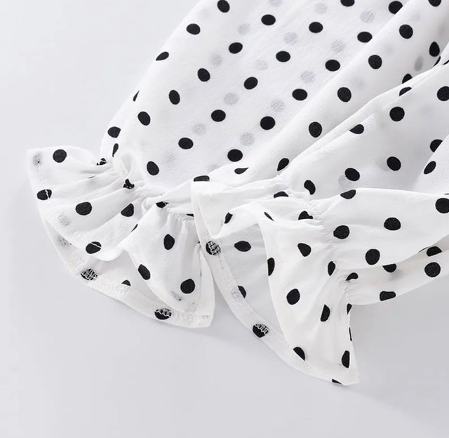 ドット柄 ノースリーブシフォン&パンツ