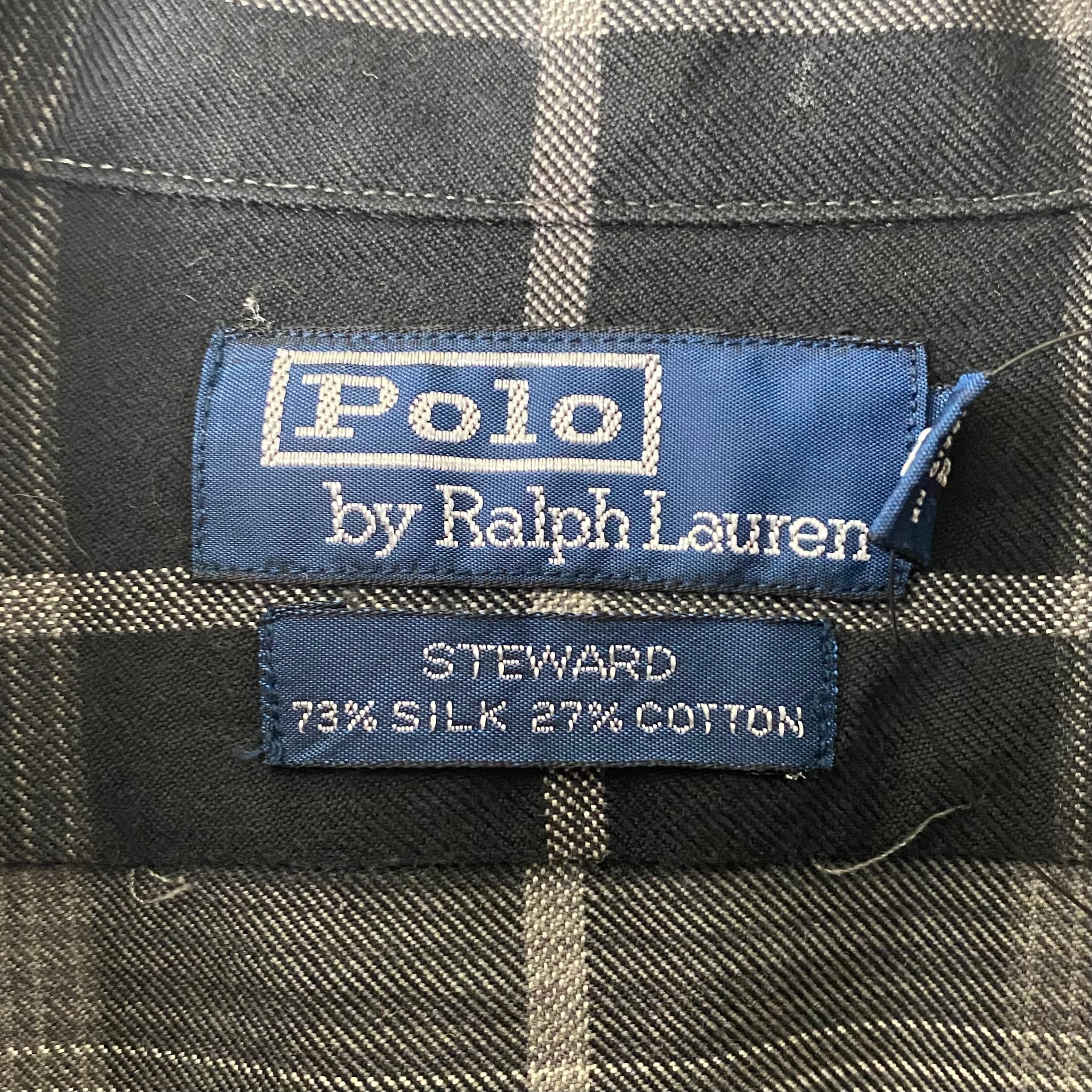 vintage POLO by RALPH LAUREN ombré check pattern open collar shirt 