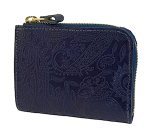 RE.ACT Paisley Indigo L-Fastener Compact Wallet