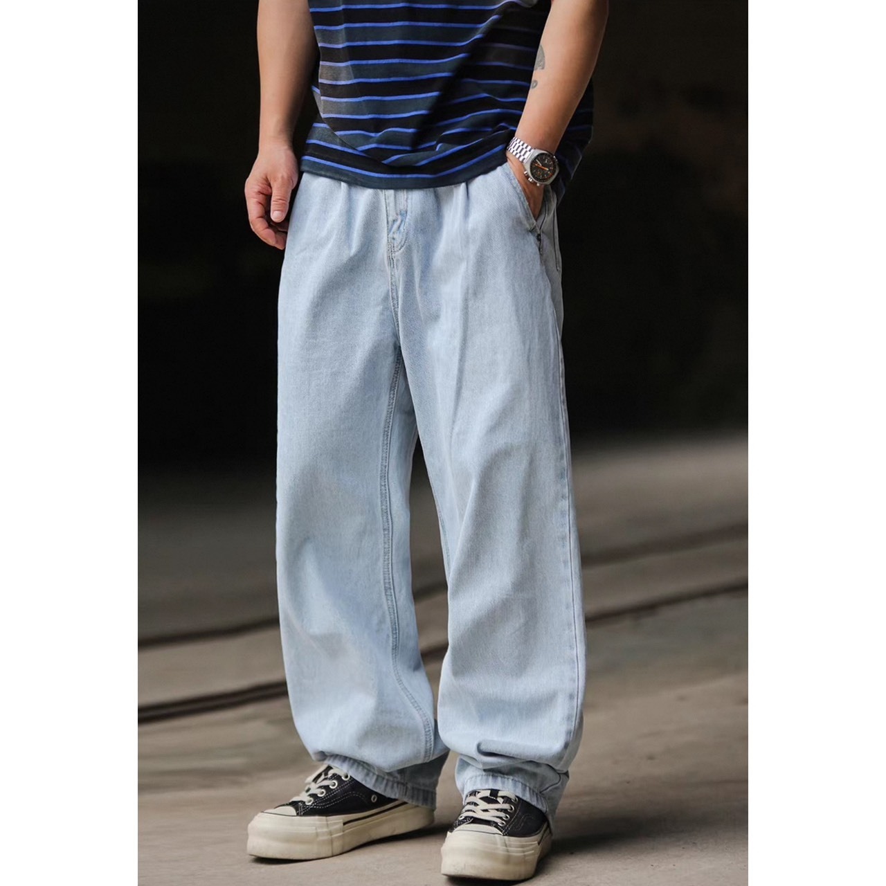 Relaxed straight denim pants 1477 - 3