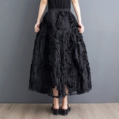 Aライン メッシュ ブラックスカート 00009