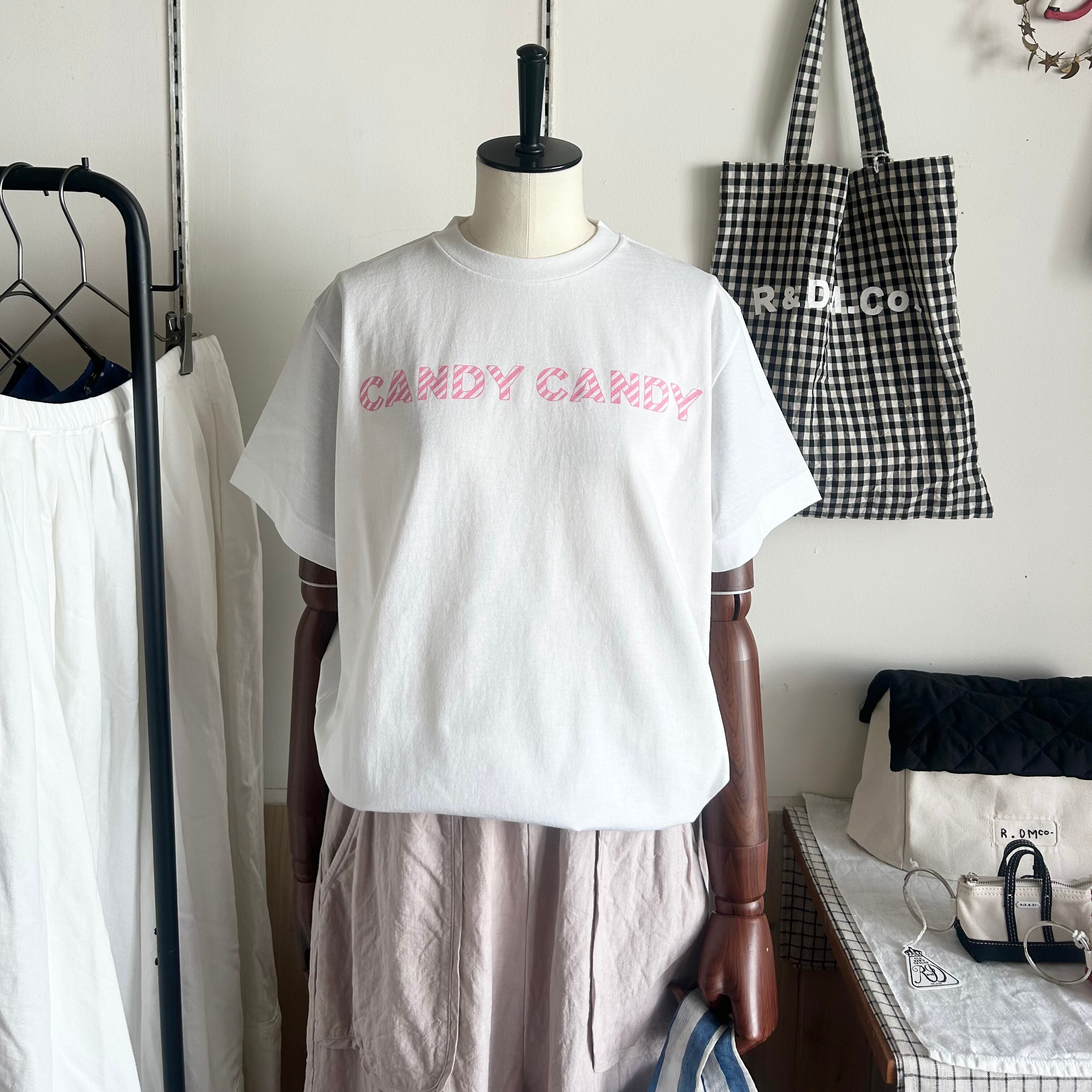 R&D.M.Co- オールドマンズテーラー CANDY CANDY T SHIRT STRIPE Pink