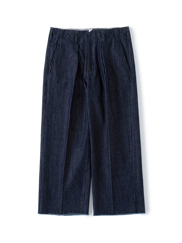 saby TUCK-BAGGY TYPE 2 - Stripe Denim One Wash - INDIGO/OW