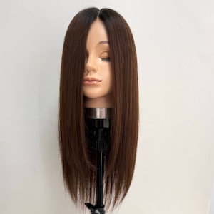 3Dウィッグ 未カット 55cm ブラウン系(プリン加工)