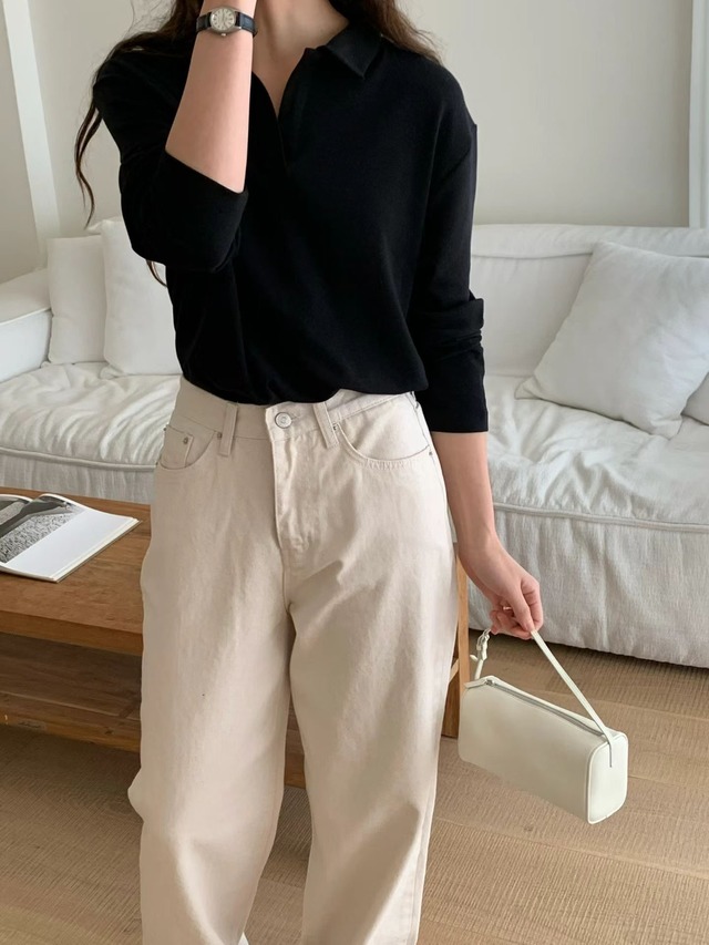 (予約) LIFFEY / Wool collar tee 3color