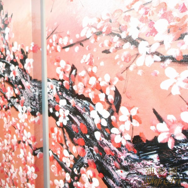 人気NO1！ 5パネル 梅桜 Lサイズ 油彩画 インテリア モダン アート