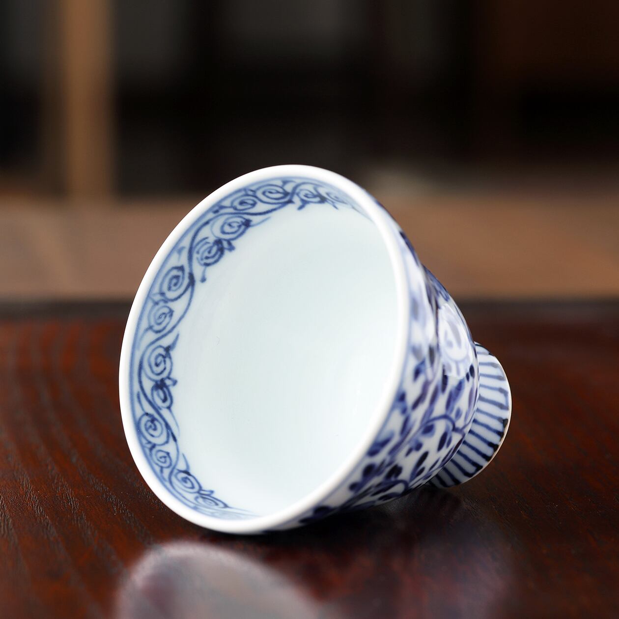井手國博 ｜ 手造り杯 染付牡丹唐草 ｜ 与志郎窯・有田 | にっこう生活