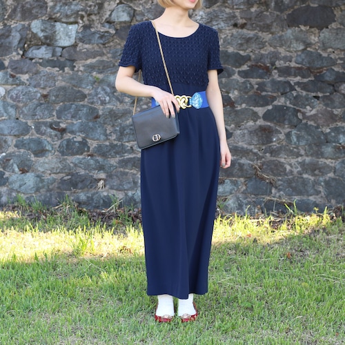 USA VINTAGE HALF SLEEVE SMOCKING ONE PIECE/アメリカ古着半袖スモッキングワンピース