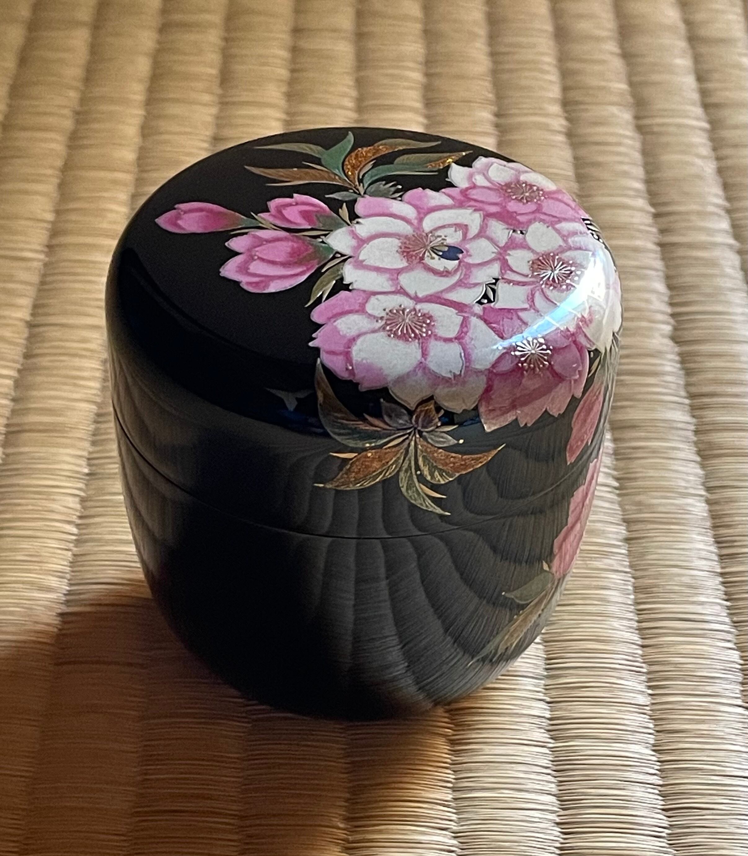 琉球漆器棗（なつめ）桜（蒔絵）