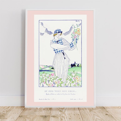 Charles Martin "Summer dress in Ceylon veil by Rodier" 1920 / アートポスター ヴィンテージイラスト アートプリント 2L〜 ファッション