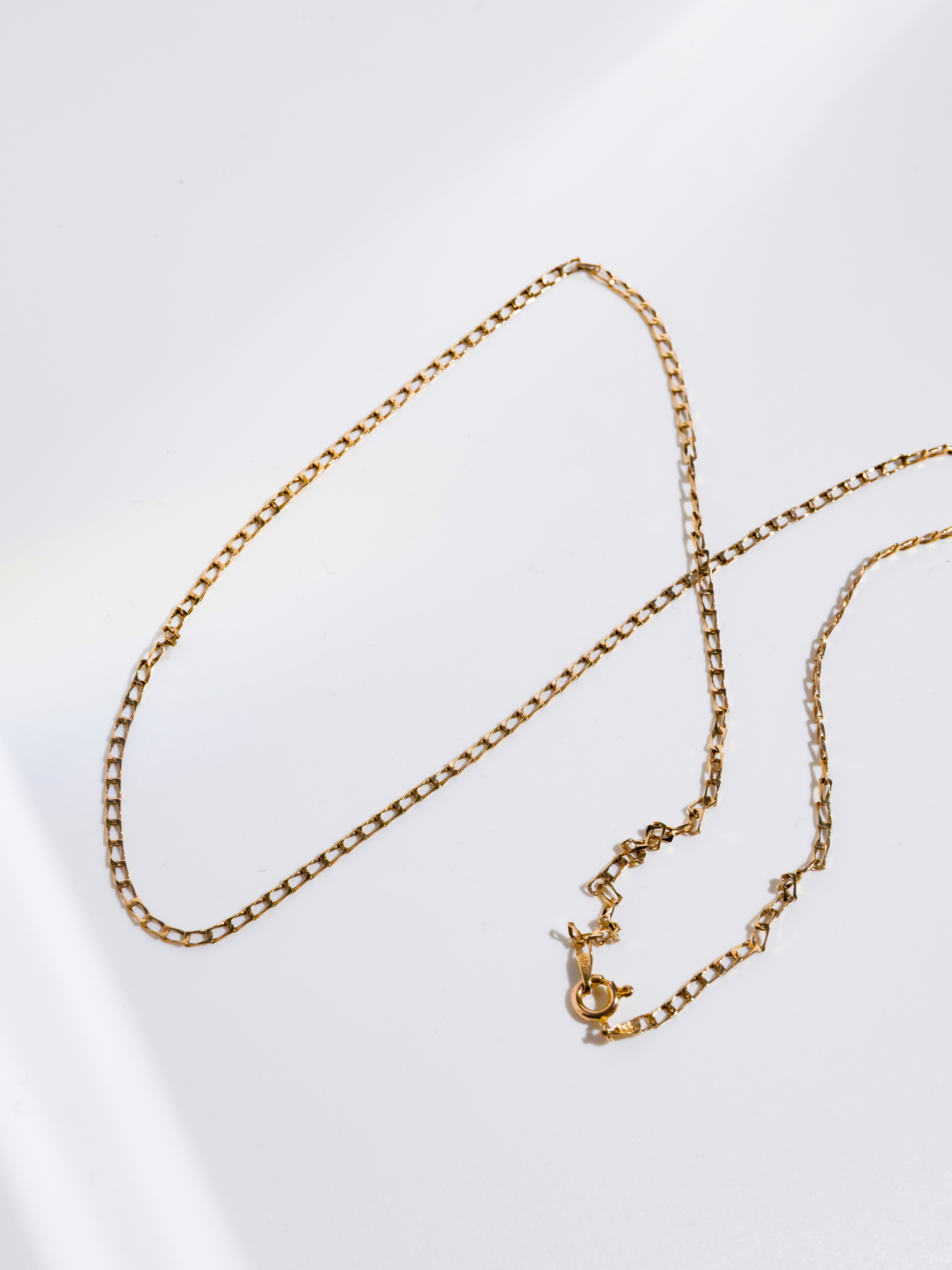 Vintage royal gold 9k asymmetry modern chain necklace