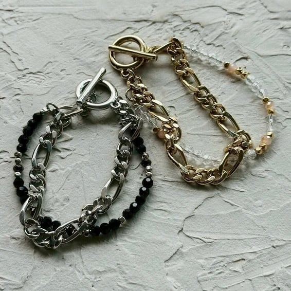 layeredmultibeadschainbracelet