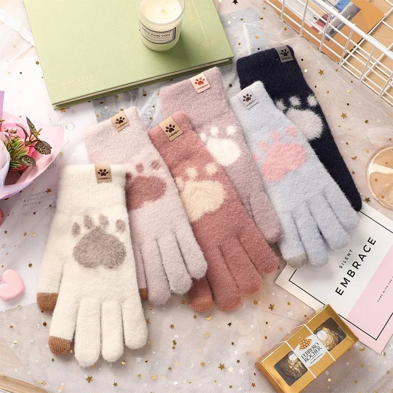 フカフカにくきゅう手袋
