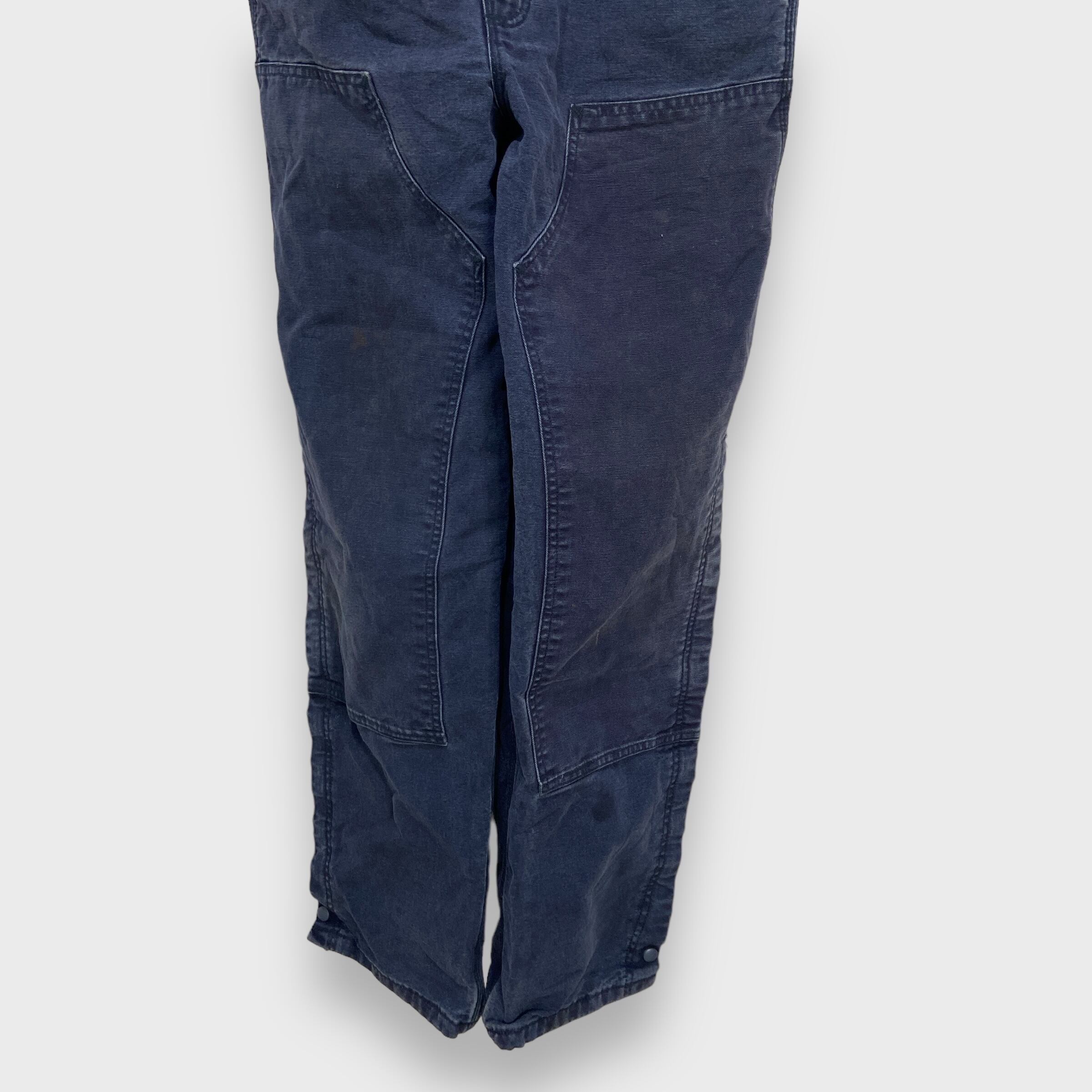 Carhartt FR ビブオーバーオール ダック地 ダブルニー 紺 W34 | 古着屋 Uan