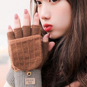 2024/12/06 フード付き ニット 手袋 レディース 秋冬 防寒 グローブ おしゃれ 大人 かわいい スマホ対応 ハンドウォーマー ミトン 通勤 通学 大人可愛い 大人女子 [LW-CDZ045]