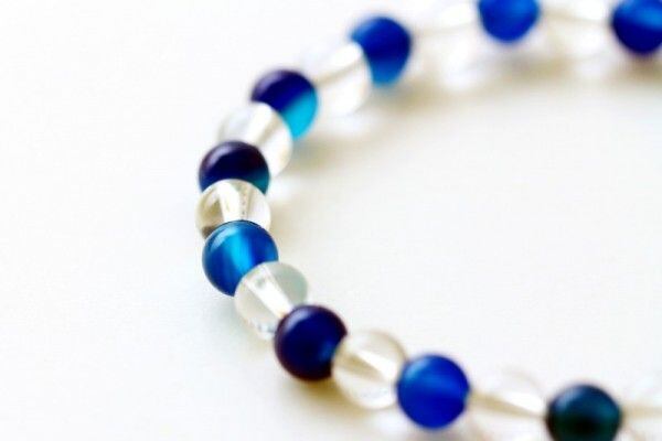 天然石 パワーストーン ブレスレット メンズ 青瑪瑙（アオメノウ