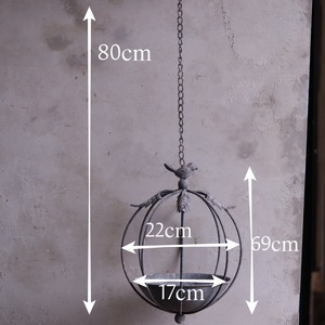 mondimanche 植木鉢　オワゾーゲージハングDGY  UF 612｜シャビーシック　吊り下げブリキ　吊り下げ用　高低差をつけてオシャレに飾れる