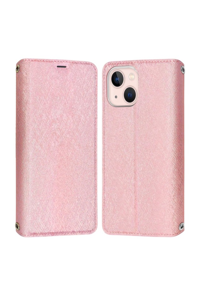 シズカウィル iPhone 13 mini 用 ケース カバー スリム 手帳型 スマホケース Rose Pink ピンク色