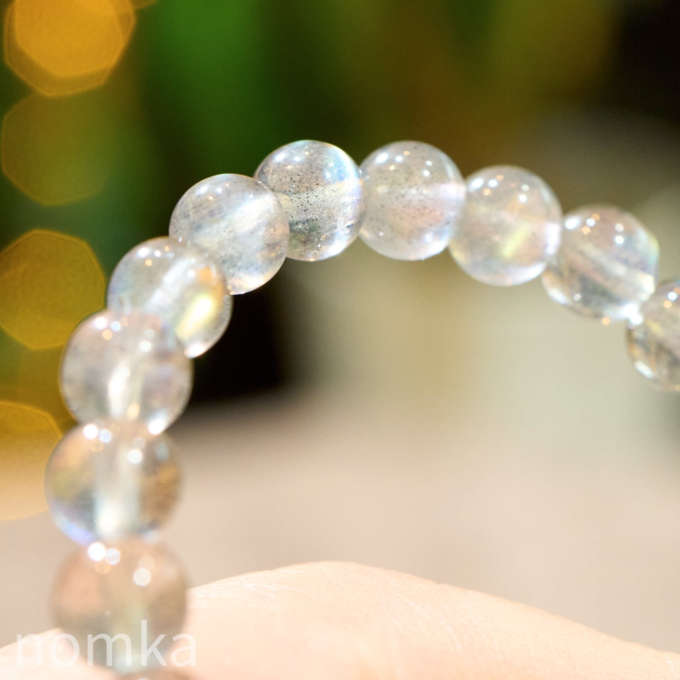 【黄金のヴェールを纏う】ラブラドライトAAA 一連ブレスレット (5.5mm珠/約16cm)