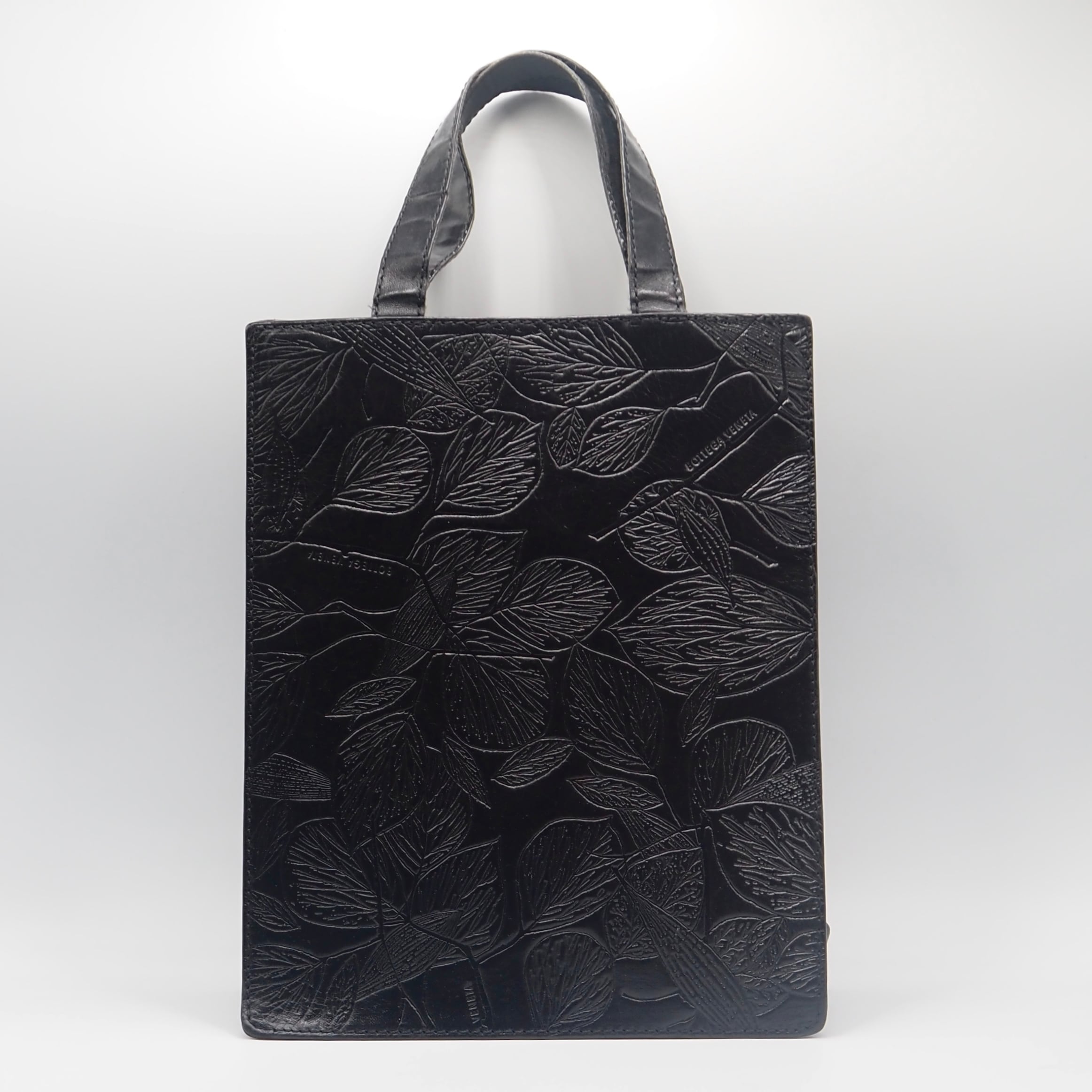 Bottega Venetaリーフ ハンドバッグ バッグ レザー ブラック ボッテガ