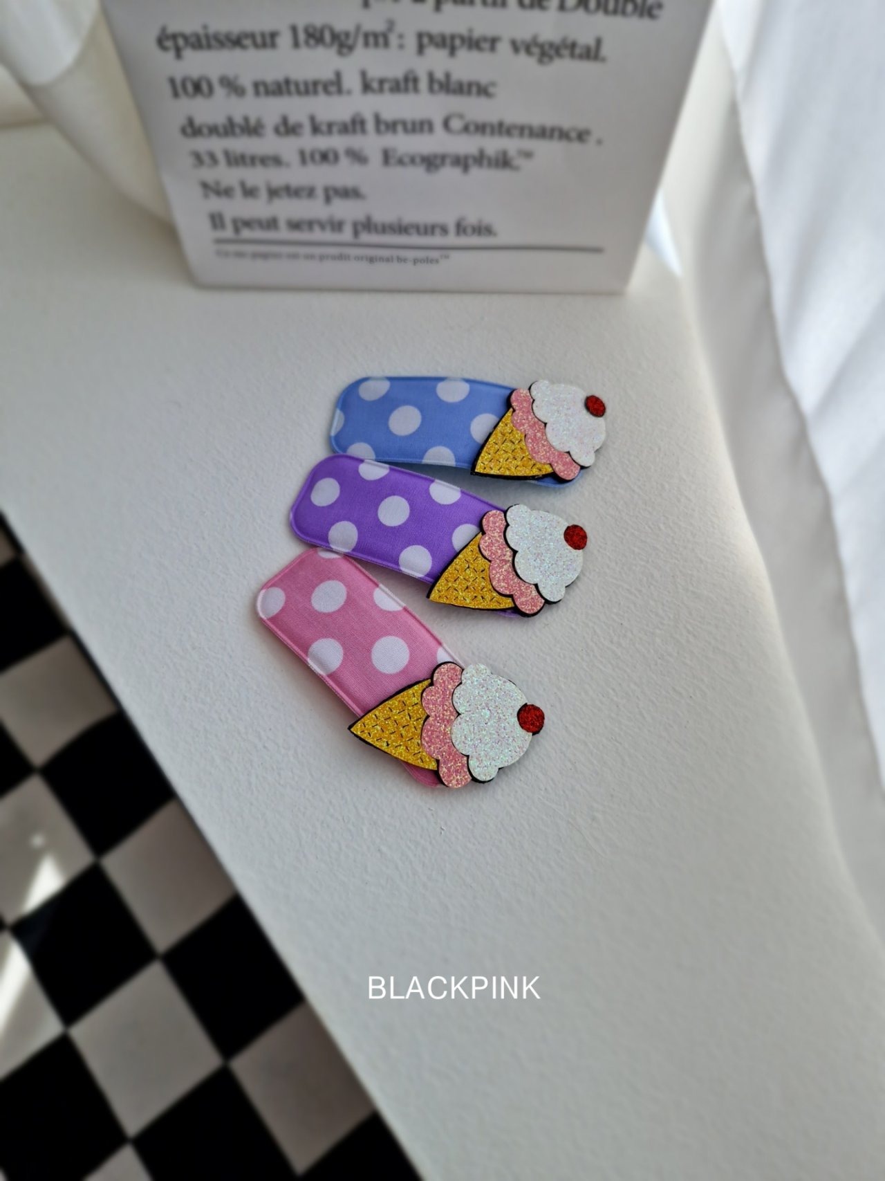 [BLACKPINK] Accessory) Ice Cream Dot Pin / [블랙핑크] 악세)아이스크림도트핀
