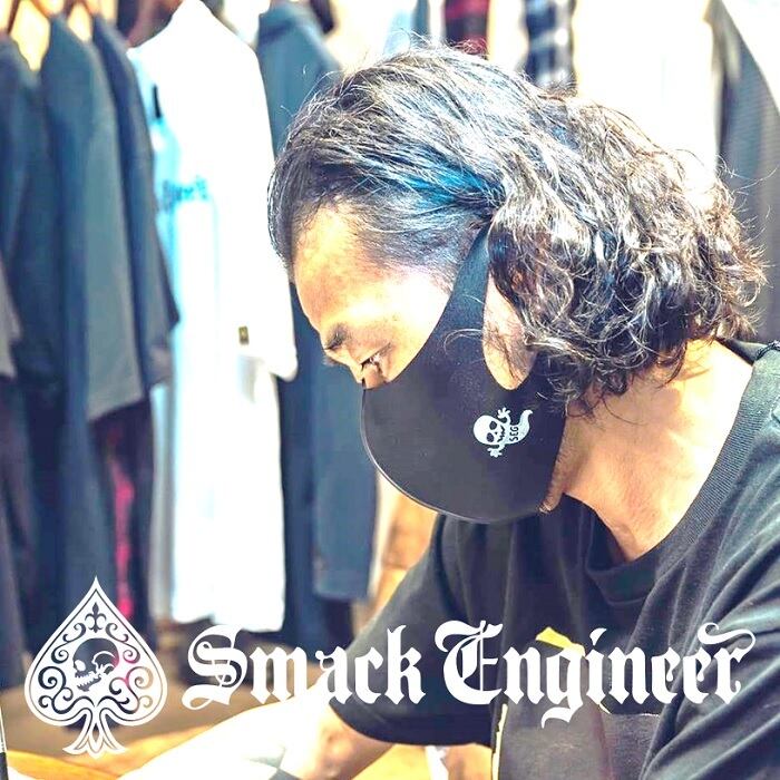 Smack Engineer スマックエンジニア Ghost Washable Mask ポリエステルマスク ファッション オシャレ 涼しい 立体 夏用 ウレタン 洗濯 速乾 Uvカット 黒ブラック ゴースト スカルドクロ メンズレディース Punkrock パンクロックバンド V系 ギフト無料 ステージ衣装