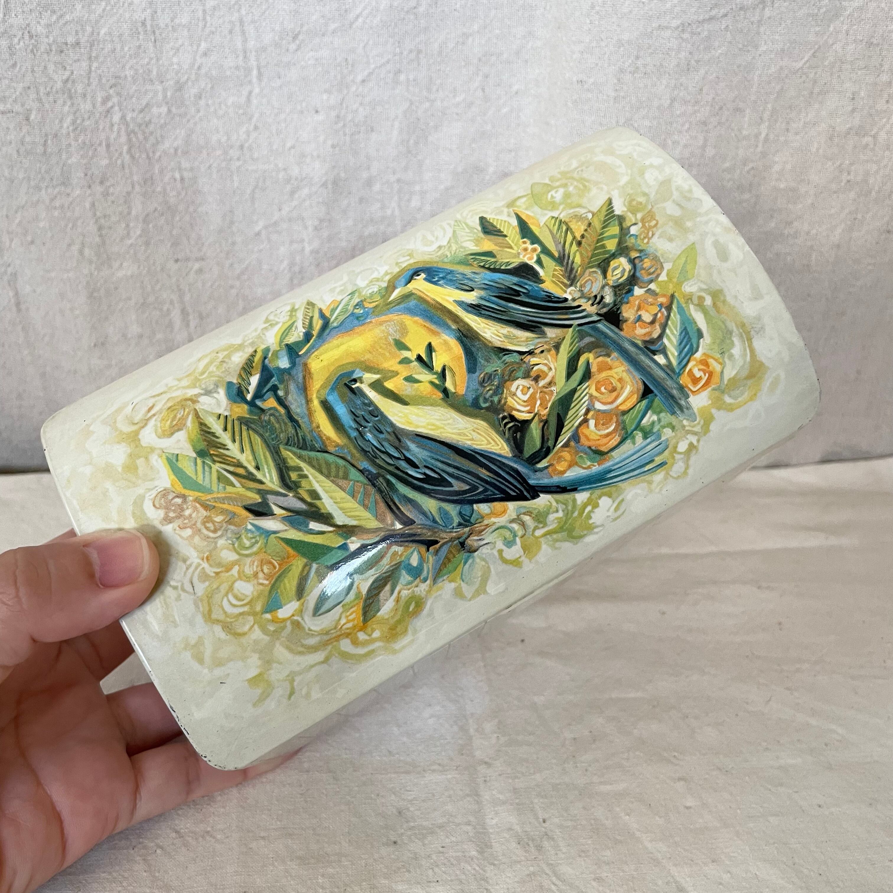 漆器 鳥の絵柄付き 絵付けの小皿：野鳥たち｜藍菖窯