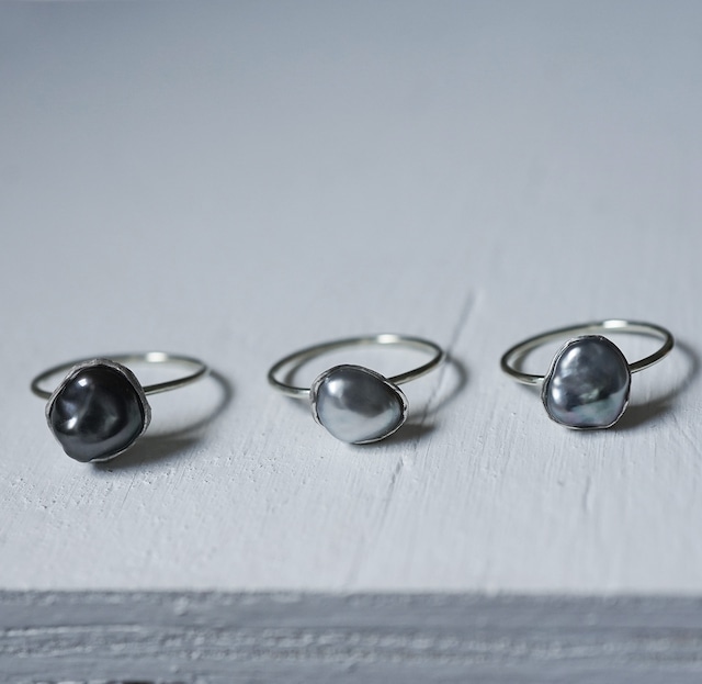 ibitsu　（K10・純銀・pearl）　Ring
