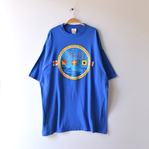 セントジョーンズベイ ビッグサイズ ヨット セイリング Tシャツ メンズ2XL ST.JOHN'SBAY 青色 シングル アメリカ古着 @BB0175