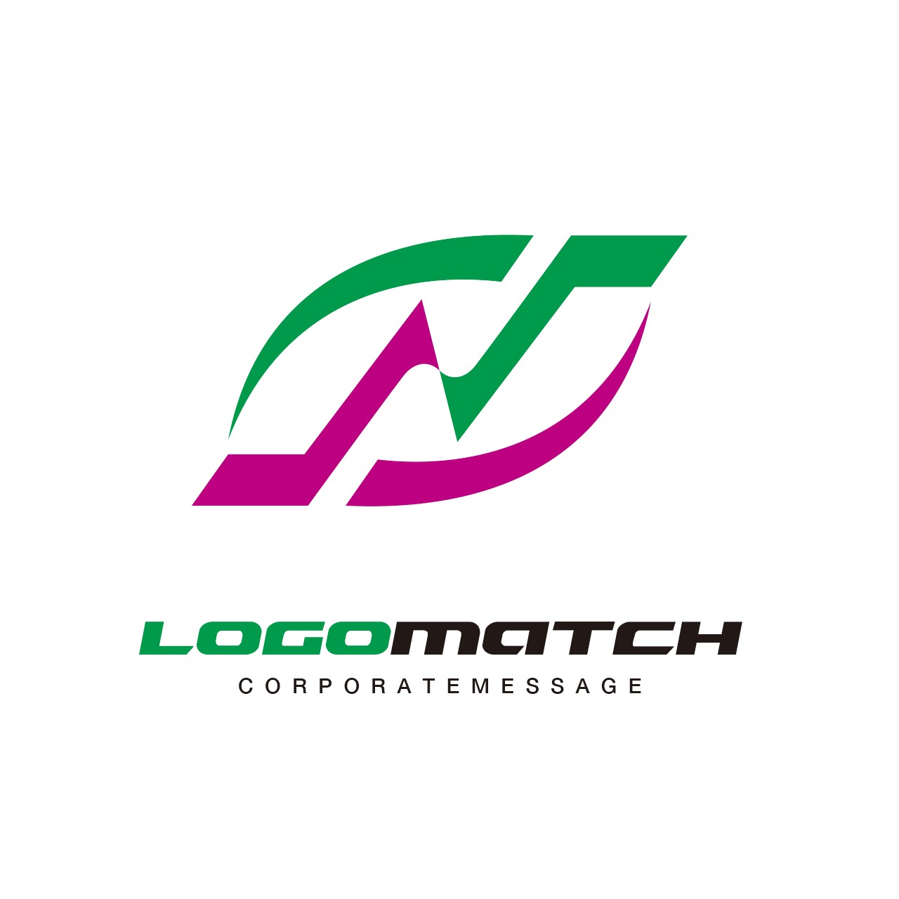 ダイナミックなNのロゴ