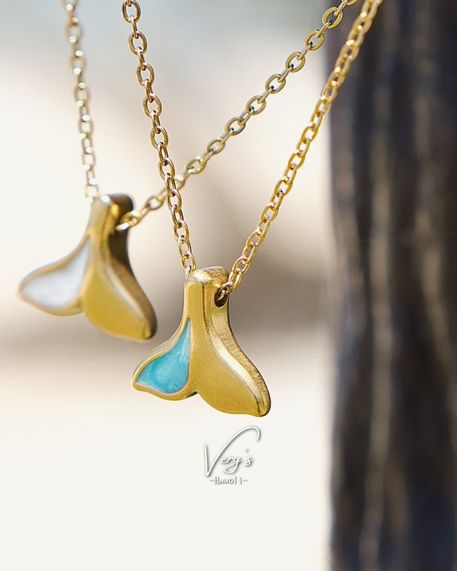 Half Color Whale Tail Necklace【チェーン付き・40-65cm】【Very's Jewelry】