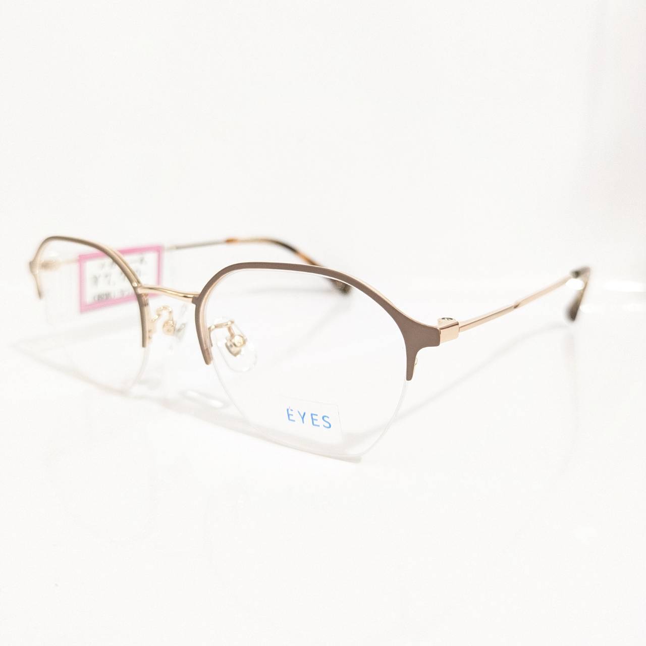 【EYES】ボストンナイロールフレーム ゴールド・ベージュ